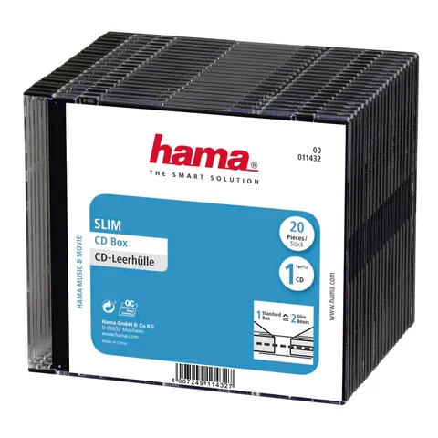 Custodia CD/DVD Hama Nero Trasparente
