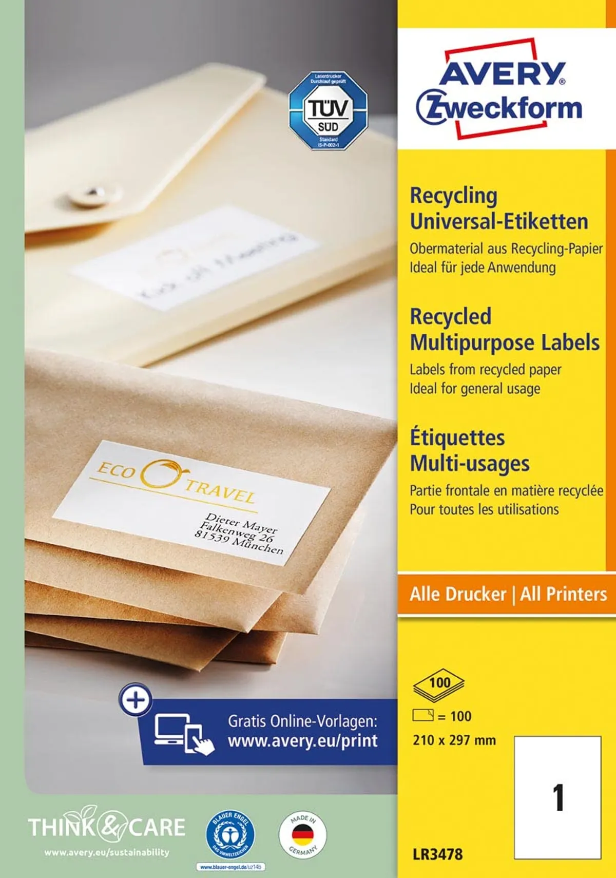 Etichette Recycling AVERY LR3478 – Nuove