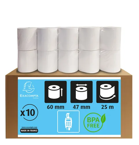 EXACOMPTA lot di 10 Bobine 1pli therm 55g