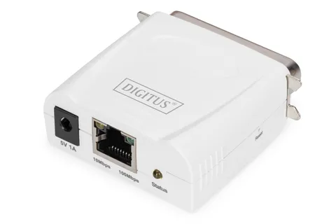 Digitus DN13001 Print Server di Rete con Una Porta Rj45 10/100 Mbps per Stampanti Centronics Parallele 36 Poli