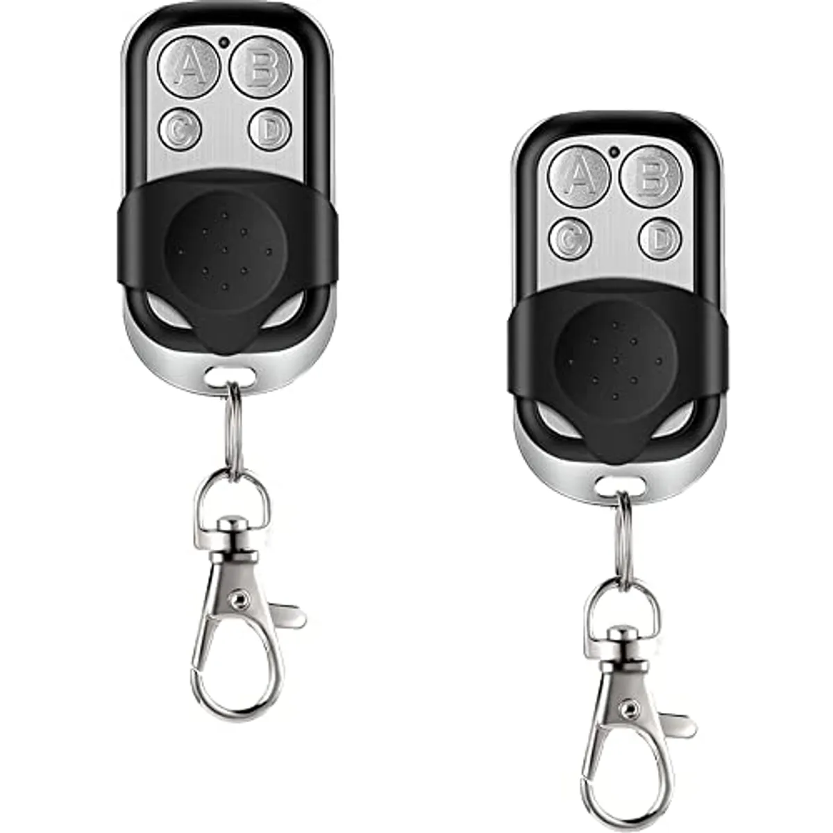 hd-line 2X - Set 2 telecomandi per porta garage/cancello, 433 Mhz, colore argento