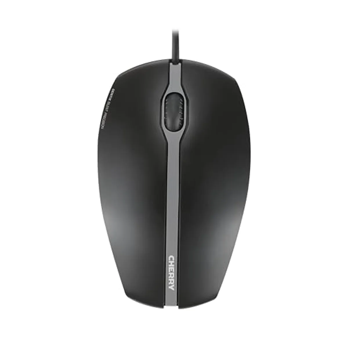 CHERRY GENTIX SILENT, Mouse Con Filo, Pulsanti Silenziosi Senza Clic, Sensore Ottico (1.000 dpi), Design Simmetrico, Cavo da 1,8 m, USB 2.0, Nero