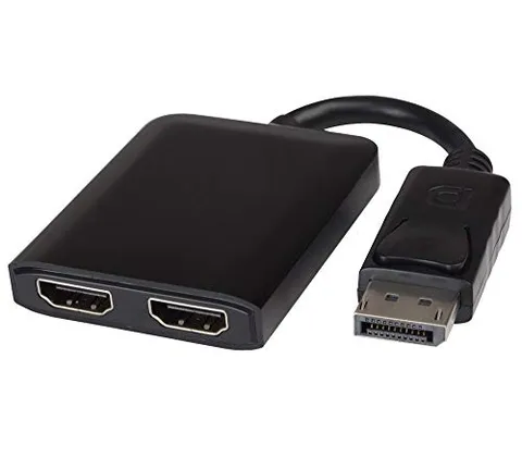 PremiumCord MST - Adattatore DisplayPort a 2x HDMI, funzione specchio esteso, video 4K @ 30Hz UHD 2160p, Full HD 1080p 60Hz, lunghezza: 20cm, nero
