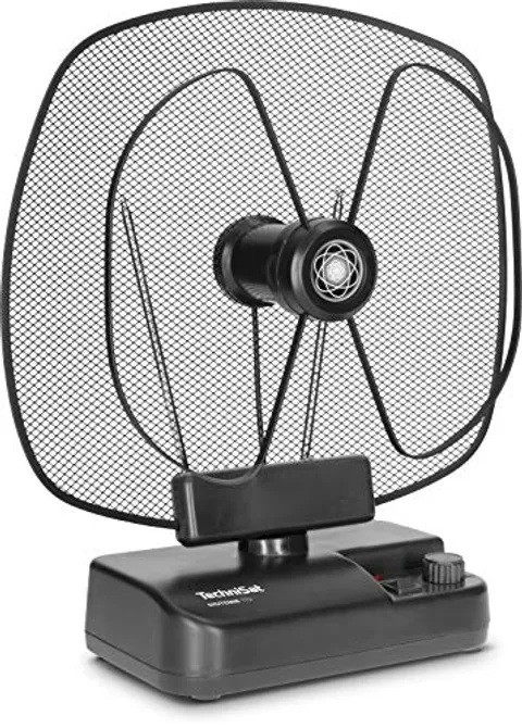 TechniSat DIGITENNE TT2 - antenna da interno orientabile (antenna amplificata a banda intera da 36 dB con filtro LTE4 per la ricezione di segnali DVB-T/-T2, DAB+ e FM, interruttore di alimentazione)