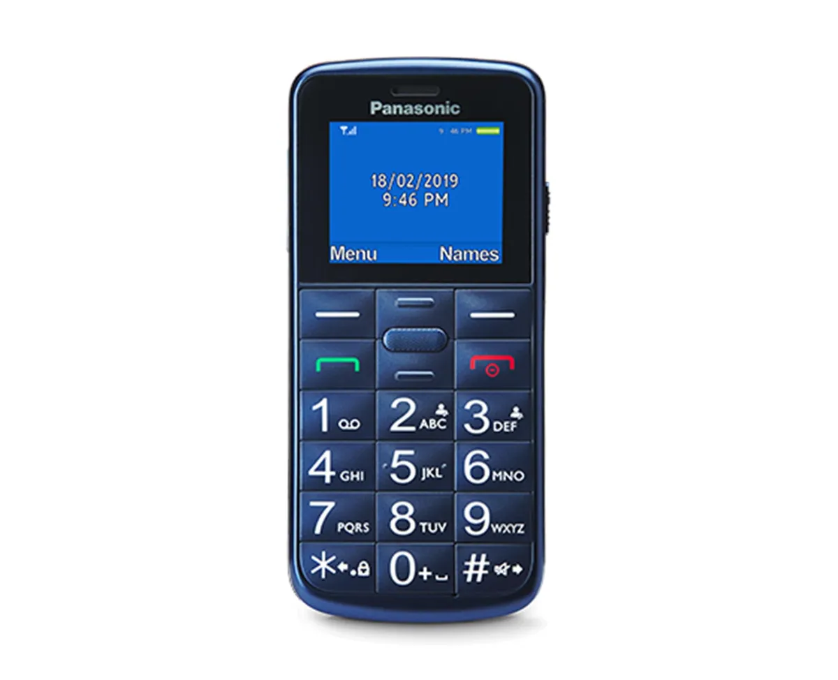 Telefono Panasonic KX-TU110EXC Blu per Anziani
