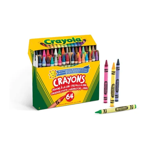 CRAYOLA Pastelli a cera 64 colori, argento e azzurro chiaro
