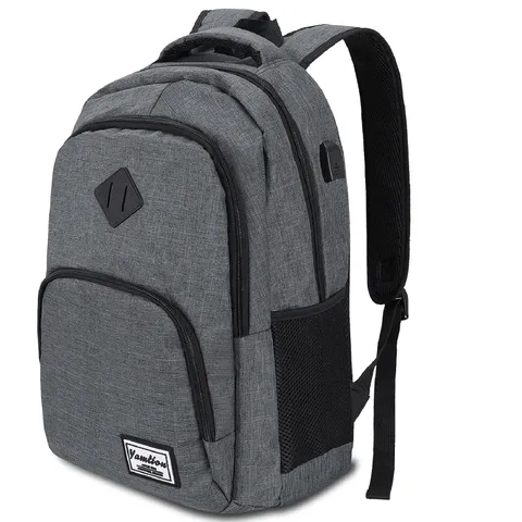 YAMTION - Zaino per laptop da 17,3 pollici (43,8 cm), impermeabile, con porta di ricarica USB, per università, tempo libero, affari, scuola, B6, grigio scuro