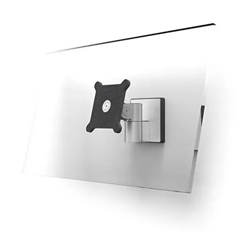 Durable 508923 Braccio Porta Monitor Pro da Parete per Schermo da 21-27” con Attacco Vesa, Ruotabile di 360°, Inclinabile, Argento