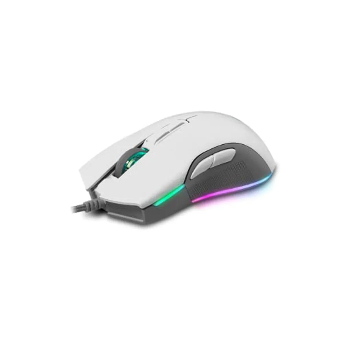 Newskill Eos Ivory Mouse da gaming professionale con illuminazione RGB, 16000 dpi e sensore ottico Pixart PMW 3360 - Colore Bianco