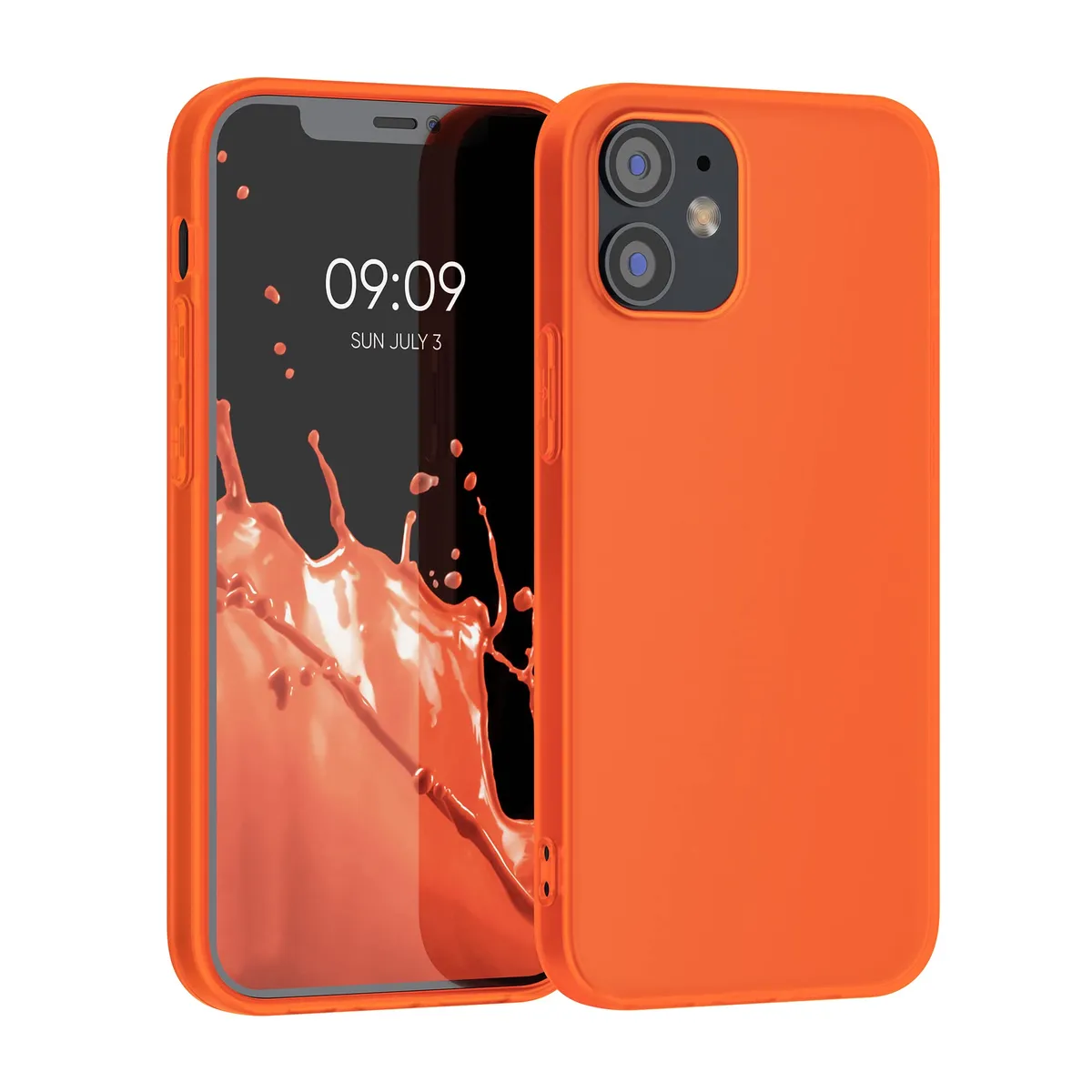 Housse Compatibile iPhone 12/Pro – Protezione in silicone arancione