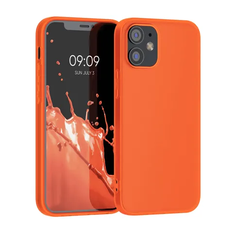 Housse Compatibile iPhone 12/Pro – Protezione in silicone arancione