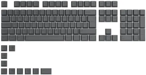 Glorious Gaming 115 GPBT Keycaps - Profilo Cherry, plastica PBT resistente, aspetto accattivante, suono superiore, caratteri originali, layout spagnolo - Nero cenere
