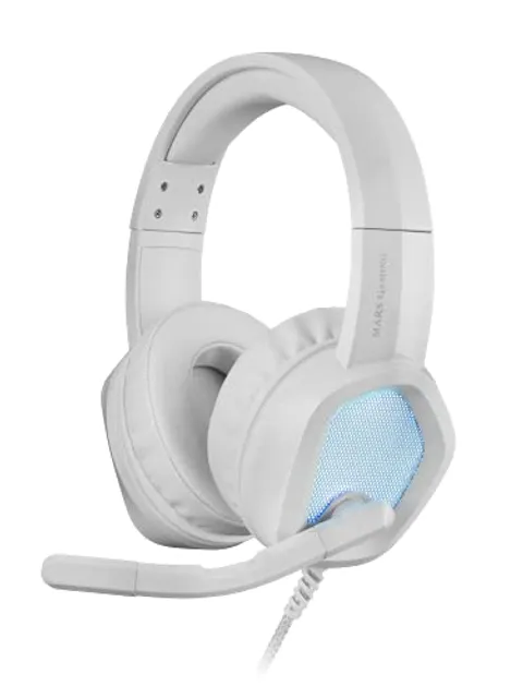 Mars Gaming MH320 Bianco, Cuffie Gaming Al Neodimio, Flusso RGB, Microfono E Scatola Di Controllo