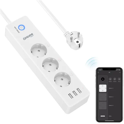 Multipresa WiFi GHome con 6 prese e USB – Come nuovo