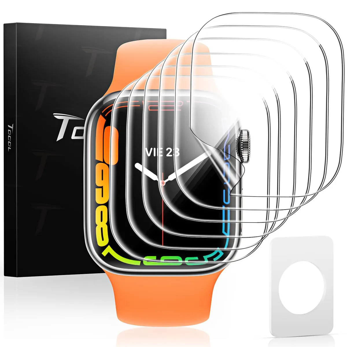 TOCOL 6 Piezas Protector de Pantalla para Apple Watch Series 9/8/7