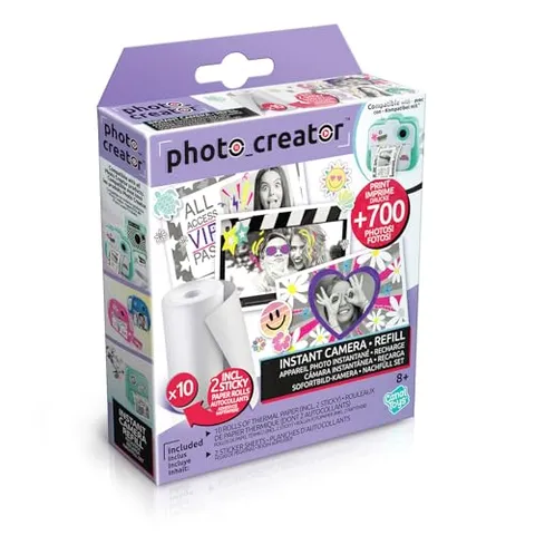 Canal Toys - Photo Creator - Ricarica di 10 Rotoli di Carta da Stampa per Fotocamera Istantanea - Idea Regalo Bambini 6 Anni in su - Foto personalizzabili con 2 Fogli di Adesivi - +700 Foto - CLK 005