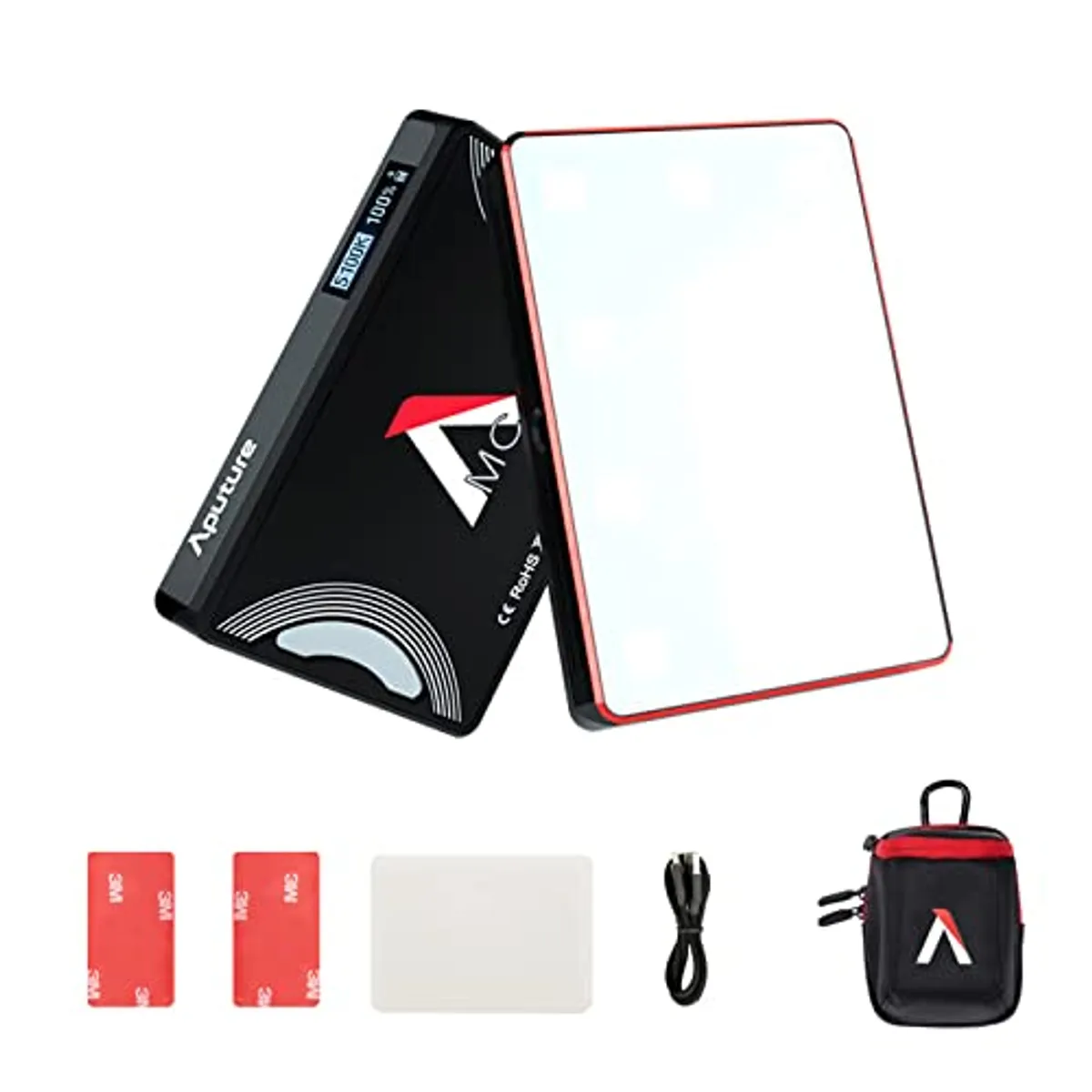 Aputure AL-MC RGBWW Fotocamera Video Illuminazione Continua Dimmerabile 3200K-6500K LED Film Light CRI96+TLCI97+ Magneti integrati con APP Conrol Ricarica Wireless