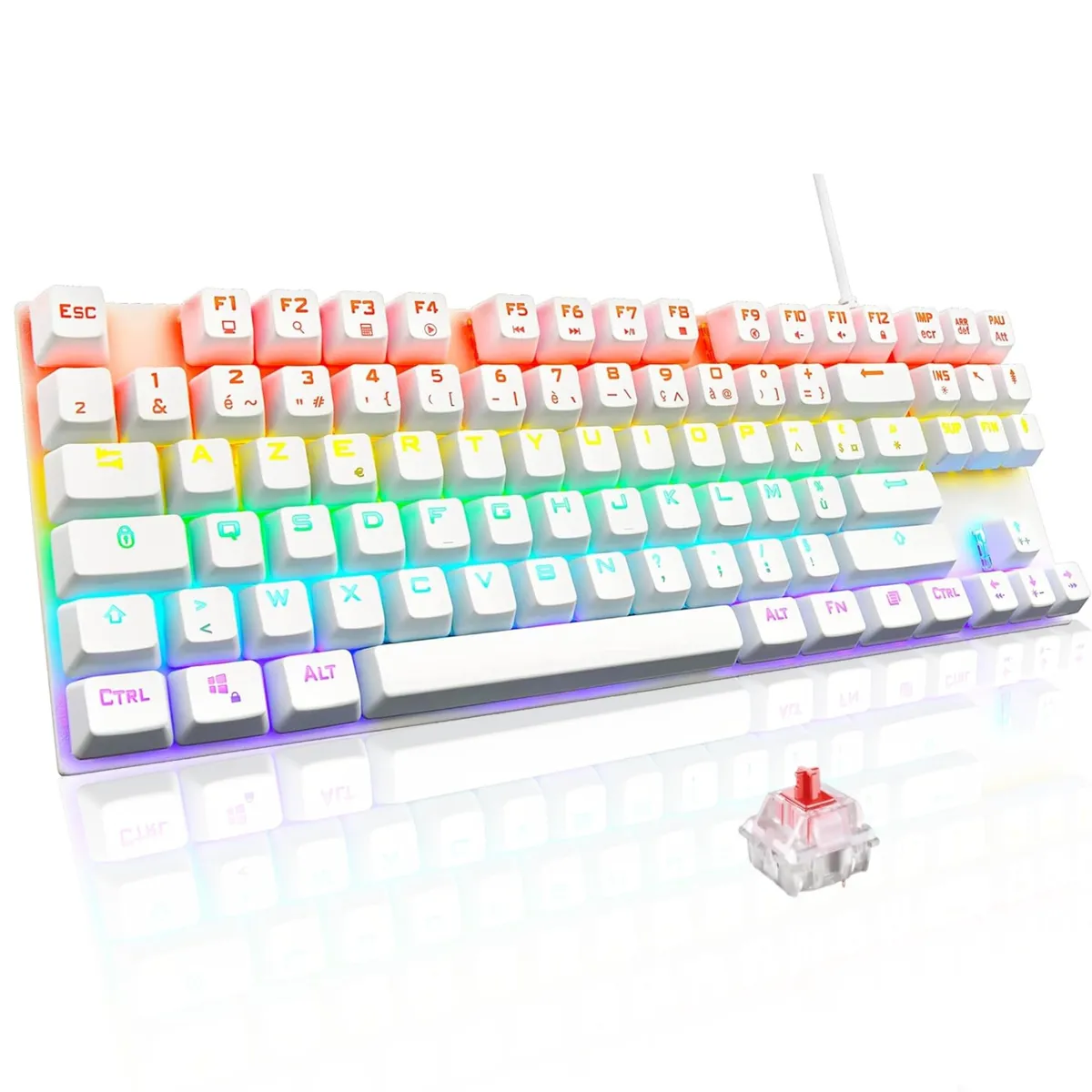 THE G-LAB Keyz Mercury TKL Clavier Mécanique Gamer 87 Touches Filaire