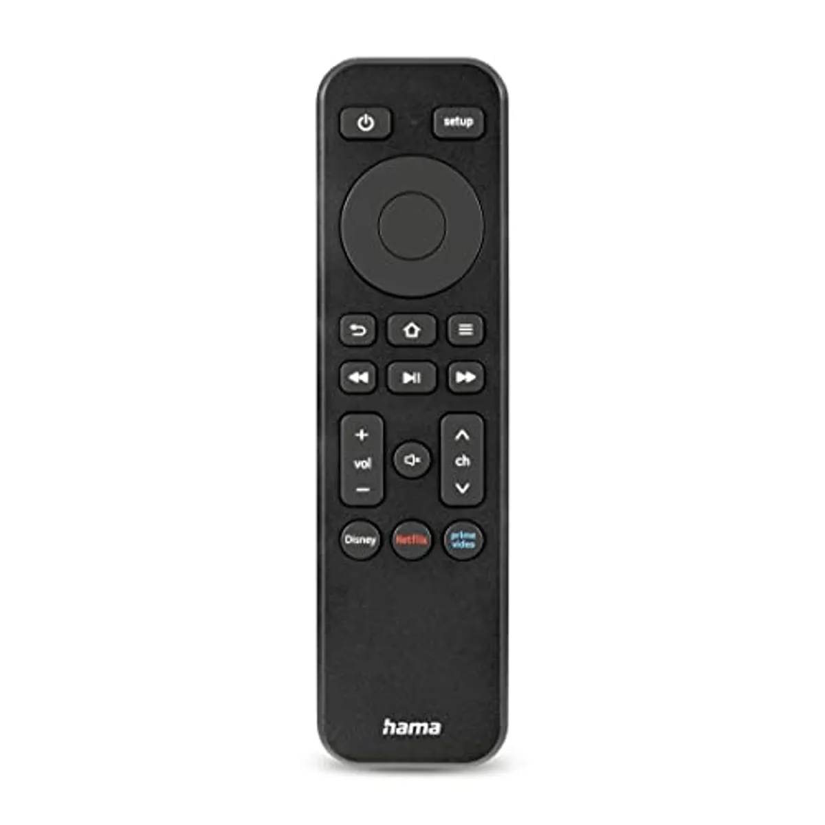 Hama Telecomando universale per Smart TV + servizi di streaming (telecomando TV con pulsante App Netflix, Prime Video, Disney+, telecomando di ricambio programmabile e imparabile, tasti illuminati),