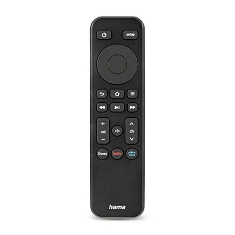 Hama Telecomando universale per Smart TV + servizi di streaming (telecomando TV con pulsante App Netflix, Prime Video, Disney+, telecomando di ricambio programmabile e imparabile, tasti illuminati),