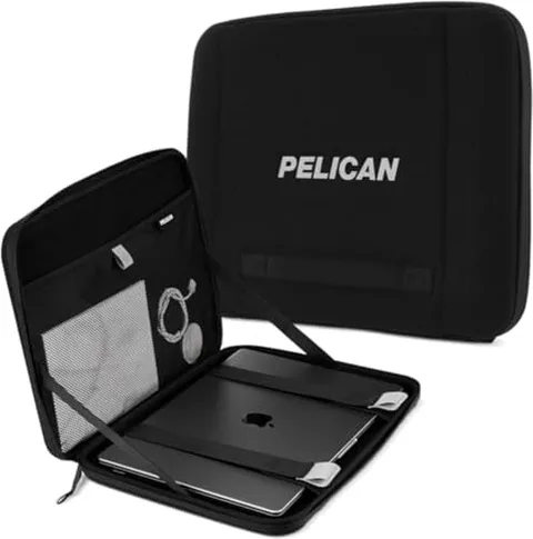 Pelican Adventurer - Borsa per laptop da 16", maniglia elastica per il trasporto, chiusura sicura con cerniera, impermeabile, antigraffio e resistente, per laptop da 14" a 16", nero