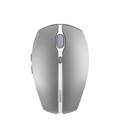 CHERRY GENTIX BT, Mouse Bluetooth Senza Fili, Funzione Multidispositivo per fino a 3 Dispositivi, Risoluzione Commutabile (1000/2000 dpi), Alimentazione a Batteria, Frosted Silver