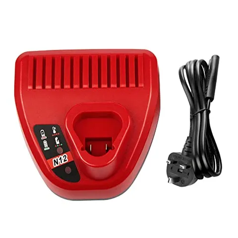 LabTEC Caricabatterie di ricambio per batteria Milwaukee M12 agli ioni di litio, compatibile con tutte le batterie M12 48-11-2401, 48-11-2402, 48-11-2420, 48-11-2430, 48-11-2440, 48-11-2460. , 48-16