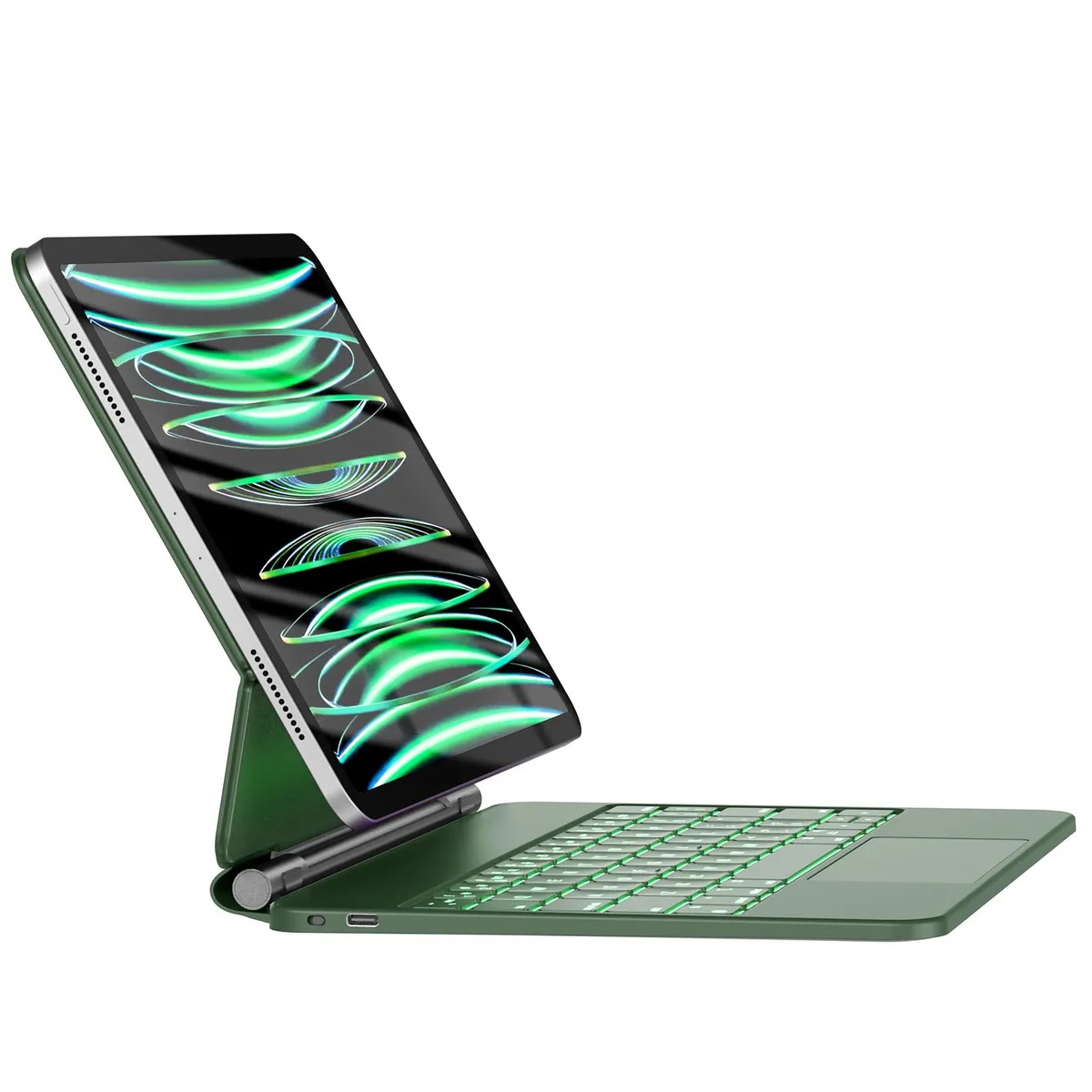 HOU tastiera per iPad Air 11"(M2 2024/M3 2025)/Air 5th/Air 4th generazione iPad Pro 11" (4a/3a/2a/1a) generazione,design magnetico galleggiante,trackpad e tastiera Disposizione italiana,bianco