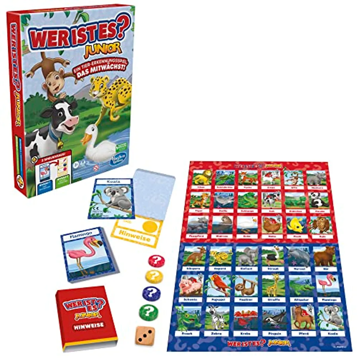 Chi è? Gioco da tavolo Junior per bambini in età prescolare e bambini, chi è? gioco per bambini più piccoli, gioco di ricerca animali, gioco per bambini