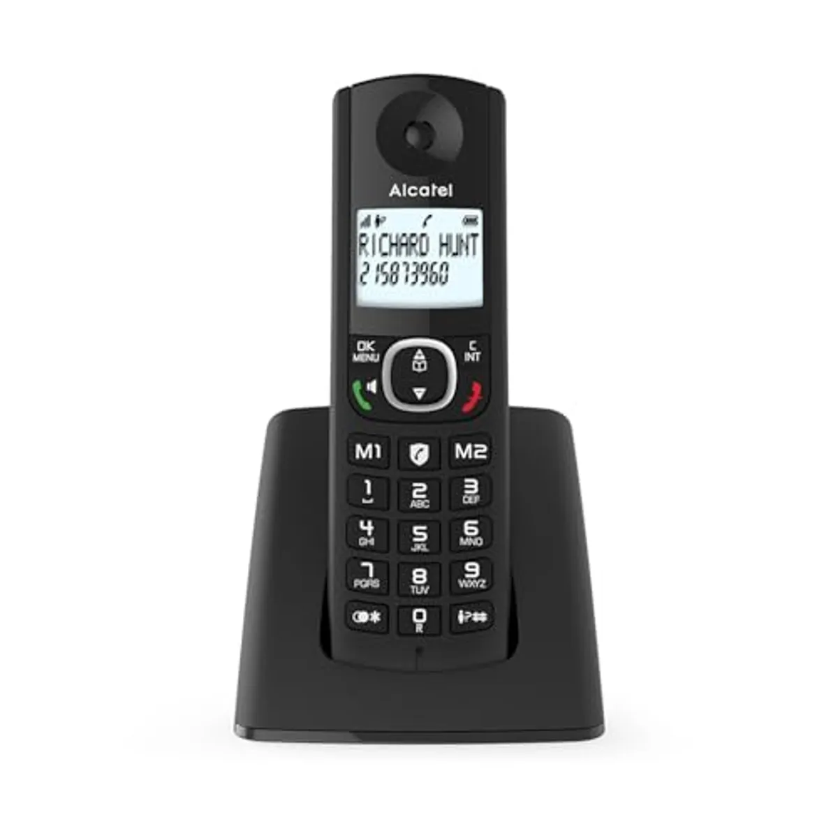 ALCATEL F530 - Telefono fisso cordless DECT - Grande display retroilluminato - Vivavoce - Funzione blocco chiamate - 2 tasti di memoria diretta - Nero