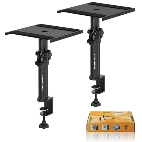 Vondynote Set di 2 supporti per altoparlanti da tavolo per monitor da studio corti regolabili in altezza