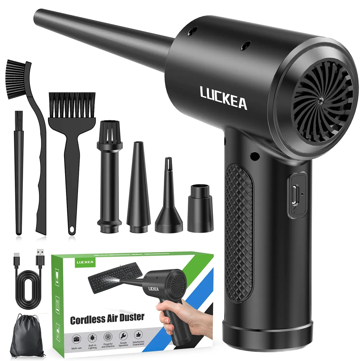 Semplificatore Polvere Aria Compressa Elettrico Nero
