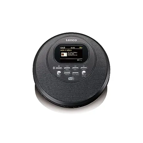 Lenco CD-500 Lettore CD, Portatile, Lettore CD Audio, Walkman CD, Discman - Diskman - Bluetooth Walkman - Radio DAB+ - Anti-shock - Funzione audiolibro - Batteria integrata - Nero