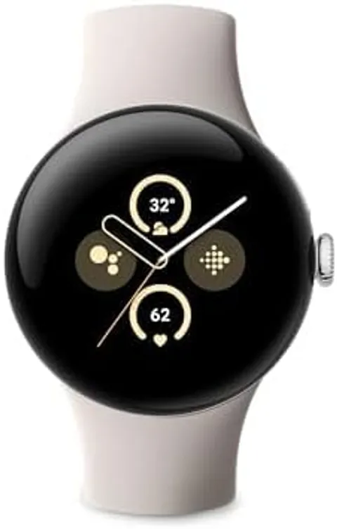 Google Pixel Watch 2 con Fitbit e Google - Controllo della frequenza cardiaca, gestione dello stress e sicurezza - Smartwatch Android - Cassa in alluminio tono argento - Cinturino sportivo in
