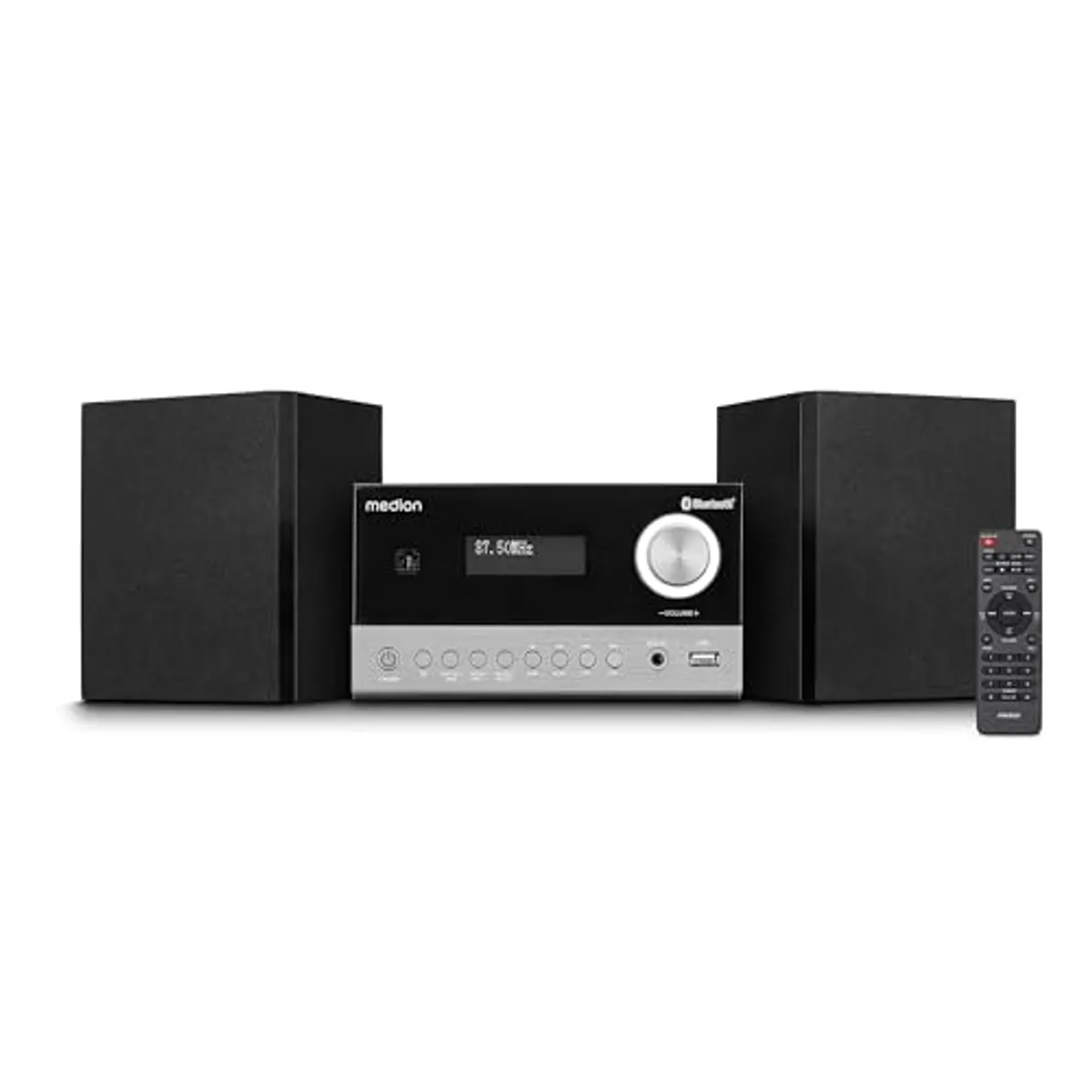 MEDION Sistema compatto E64088 Micro Audio System (DAB+, lettore CD. Radio FM PLL, Bluetooth, porta USB, sleep timer, MP3, display LCD con visualizzazione 12/24 ore)
