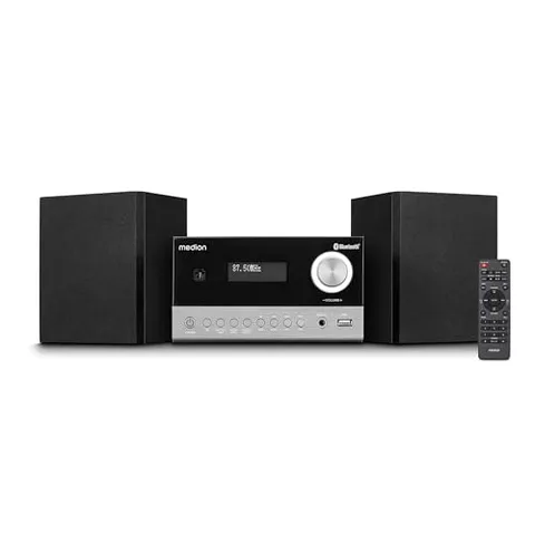 MEDION Sistema compatto E64088 Micro Audio System (DAB+, lettore CD. Radio FM PLL, Bluetooth, porta USB, sleep timer, MP3, display LCD con visualizzazione 12/24 ore)