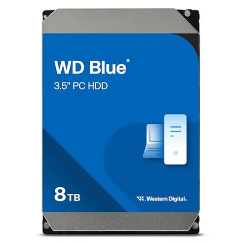 WD Blue 8TB per Desktop, Hard Disk Interno 3,5” - 5640 RPM, SATA 6 GB/s, Cache da 256 MB