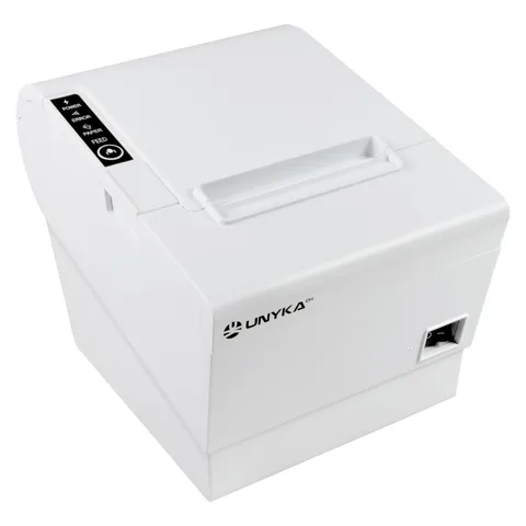 Unykach Stampante termica POS5 White con connessioni USB, RJ12, RJ11 e LAN e compatibile con Windows, JPOS, OPOS, Linux, Android e Mac