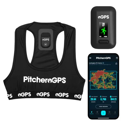 PitcheroGPS Tracker calcio e gilet, 18 metriche chiave, abbonamento 60 giorni. Attrezzatura per monitorare prestazioni e forma fisica (Junior M)