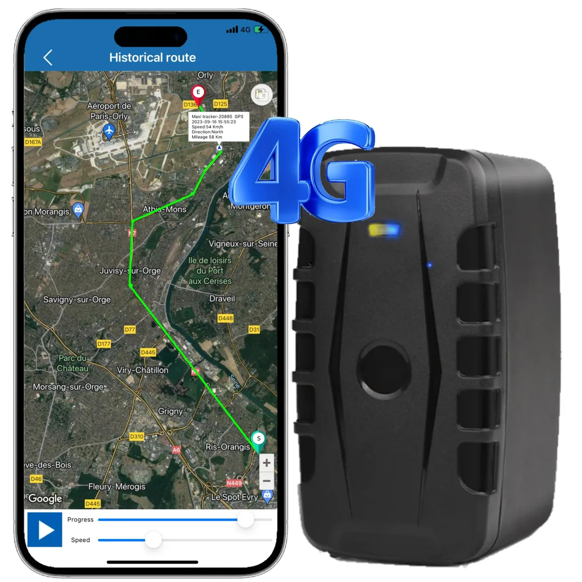 4G Localizzatore GPS per auto GPS Tracker APP Senza Abbonamento Batteria 20000mAh Tracking in tempo reale Magnetico Impermeabile IP67 Multipli APP/SMS Allarme/Geo-fence 4G TK918