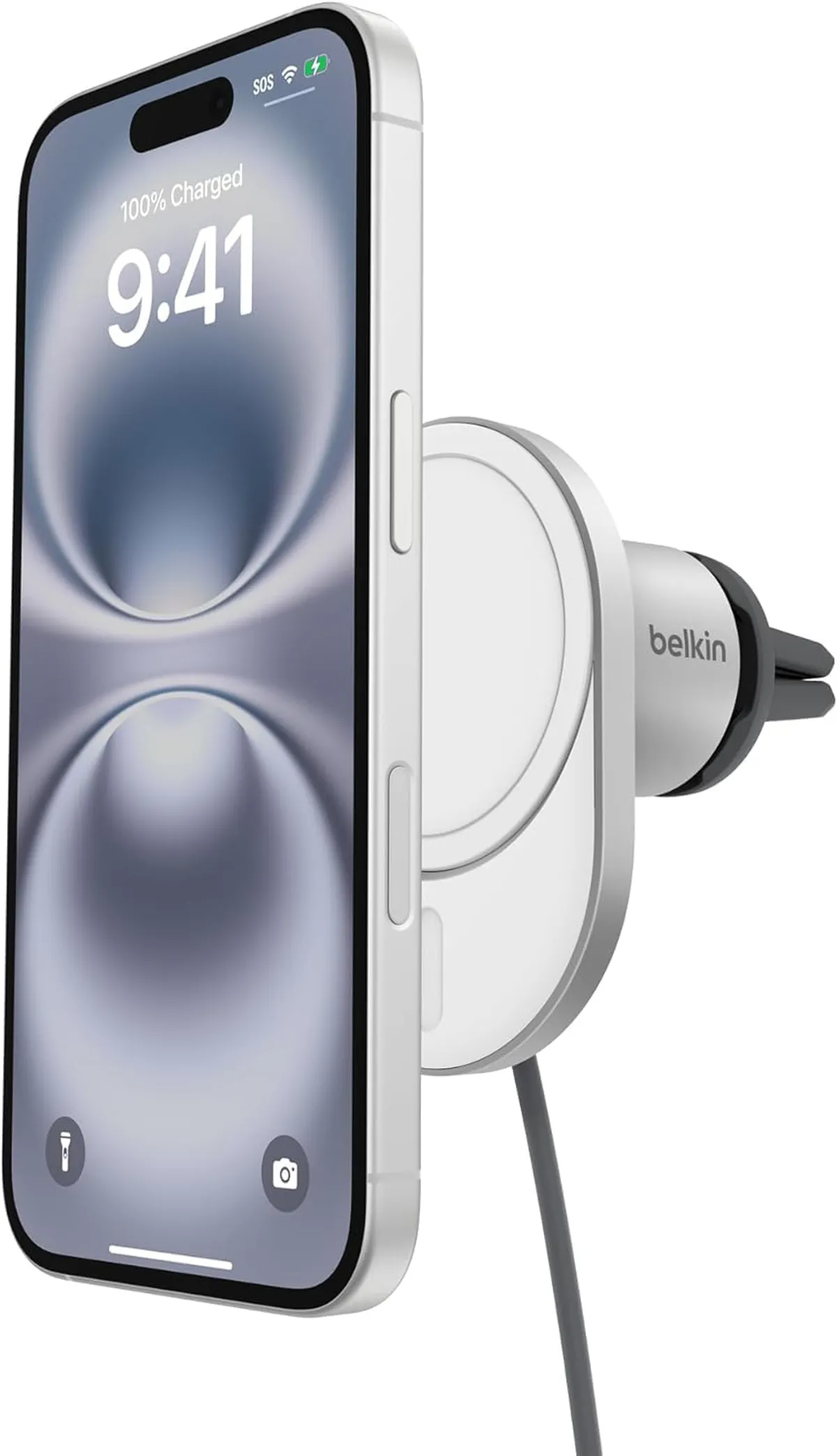 Belkin BoostCharge Pro Chargeur de Voiture Magnétique sans Fil avec