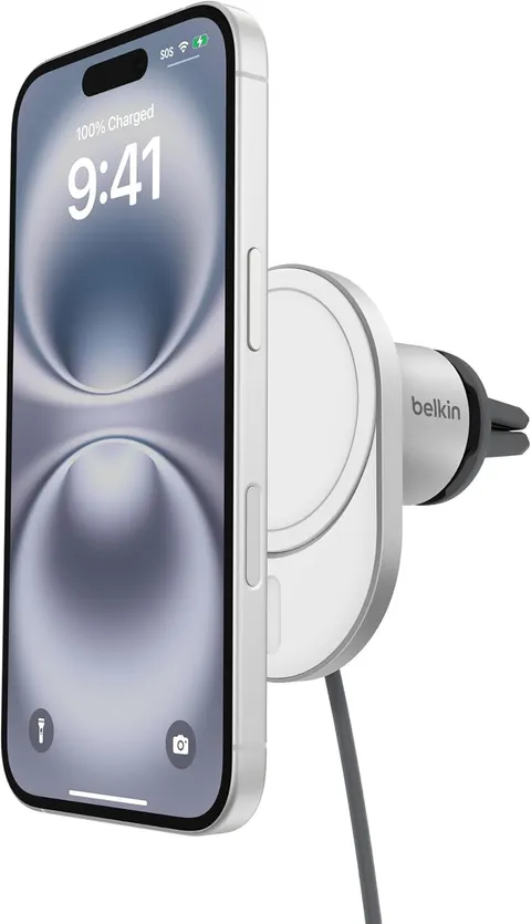 Belkin BoostCharge Pro Chargeur de Voiture Magnétique sans Fil avec