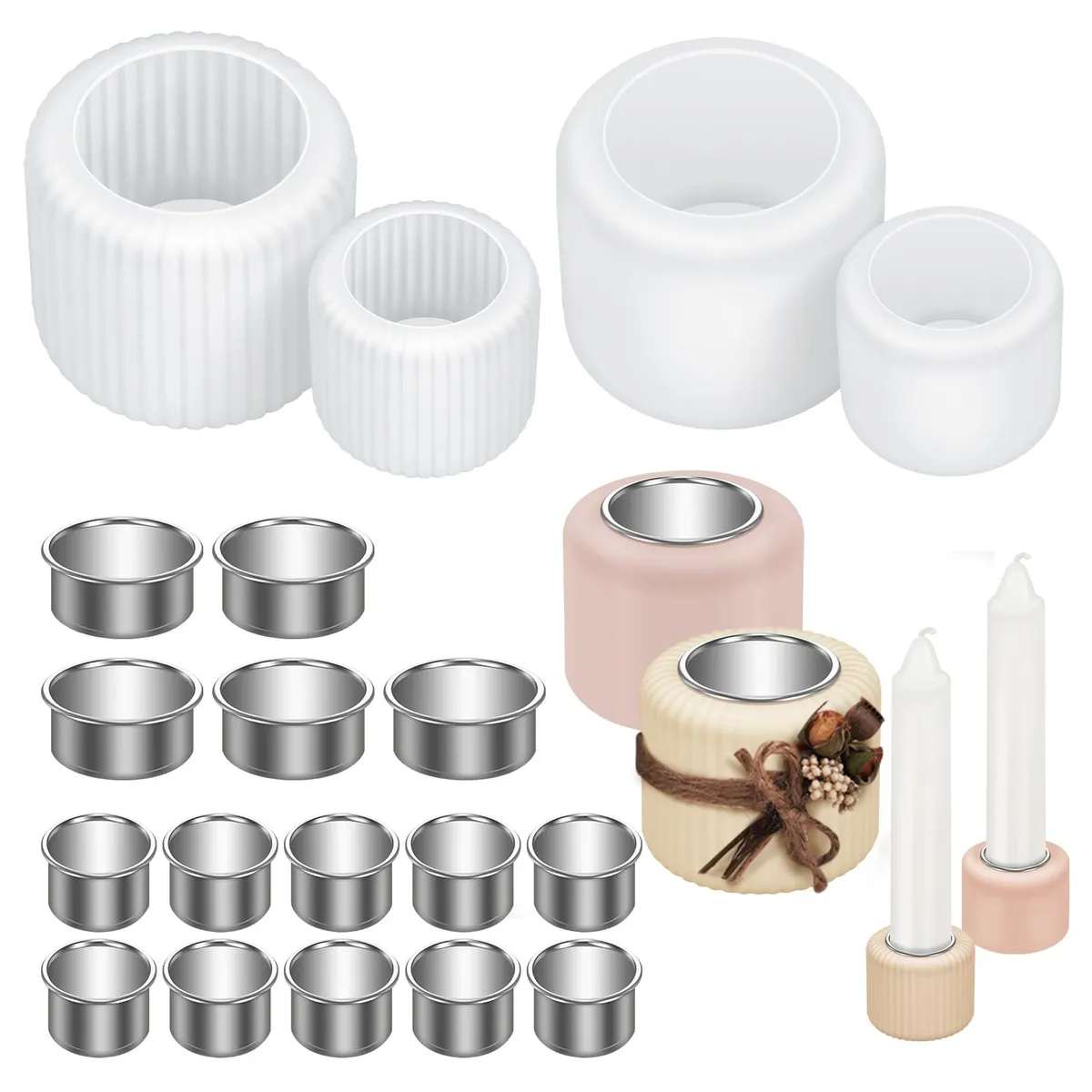 Forma Silicone Portacandele e Supporto Metallo