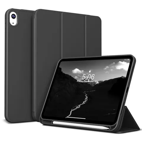 KVTVOU Custodia per iPad di 10 generazione 10,9 pollici 2022 / iPad A16 11° generazione 2025 Trifold supporto morbido TPU posteriore sottile custodia antiurto con portapenne, auto guardia/sonno, verde