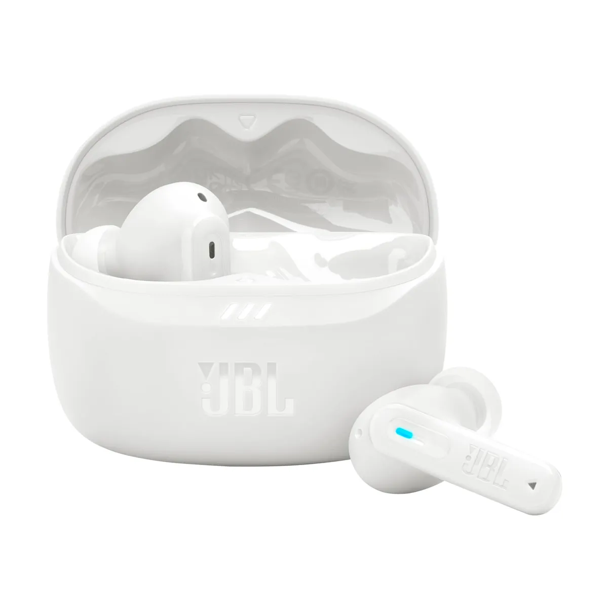 JBL Tune Beam 2 Auricolari Bluetooth True Wireless con Cancellazione del Rumore, 48 Ore di Autonomia, Resistenti ad Acqua e Polvere IP54, Connessione Multipoint, Design Chiuso a Stick, Bianco