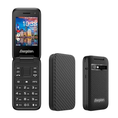 Energizer – Telefono a conchiglia 4G E282SC+ – Doppia SIM, Batteria 1400 mAh – Fotocamera 2 MP, Display 2,8", Wi-FI, GPS – KaiOS – Sbloccato tutti gli operatori – Nero – Garanzia 3 Anni