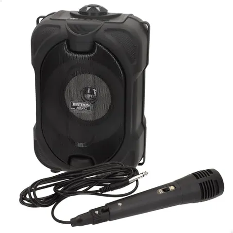 COLORBABY Altoparlante Karaoke senza fili, 80 W, luci RGB, microfono incluso, funzione TWS stereo, USB, microSD, radio, batteria ricaricabile, portatile, per feste ed eventi (47893)