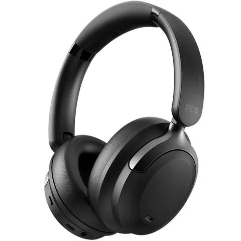 SPC Heron 2 Pro – Auricolari Bluetooth wireless | ECO | Batteria 75h | Cancellazione rumore (ANC) | Doppia connessione simultanea | Modo gioco | Regolabile, pieghevole, nero, in plastica riciclata