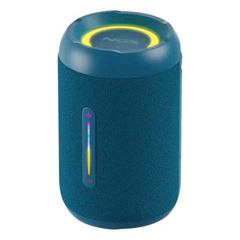 NGS Roller Fury 2 Tiny Blue – Altoparlante Bluetooth portatile, sommergibile IPX7, 20 W, True Wireless TWS, USB, batteria 7 ore, blu