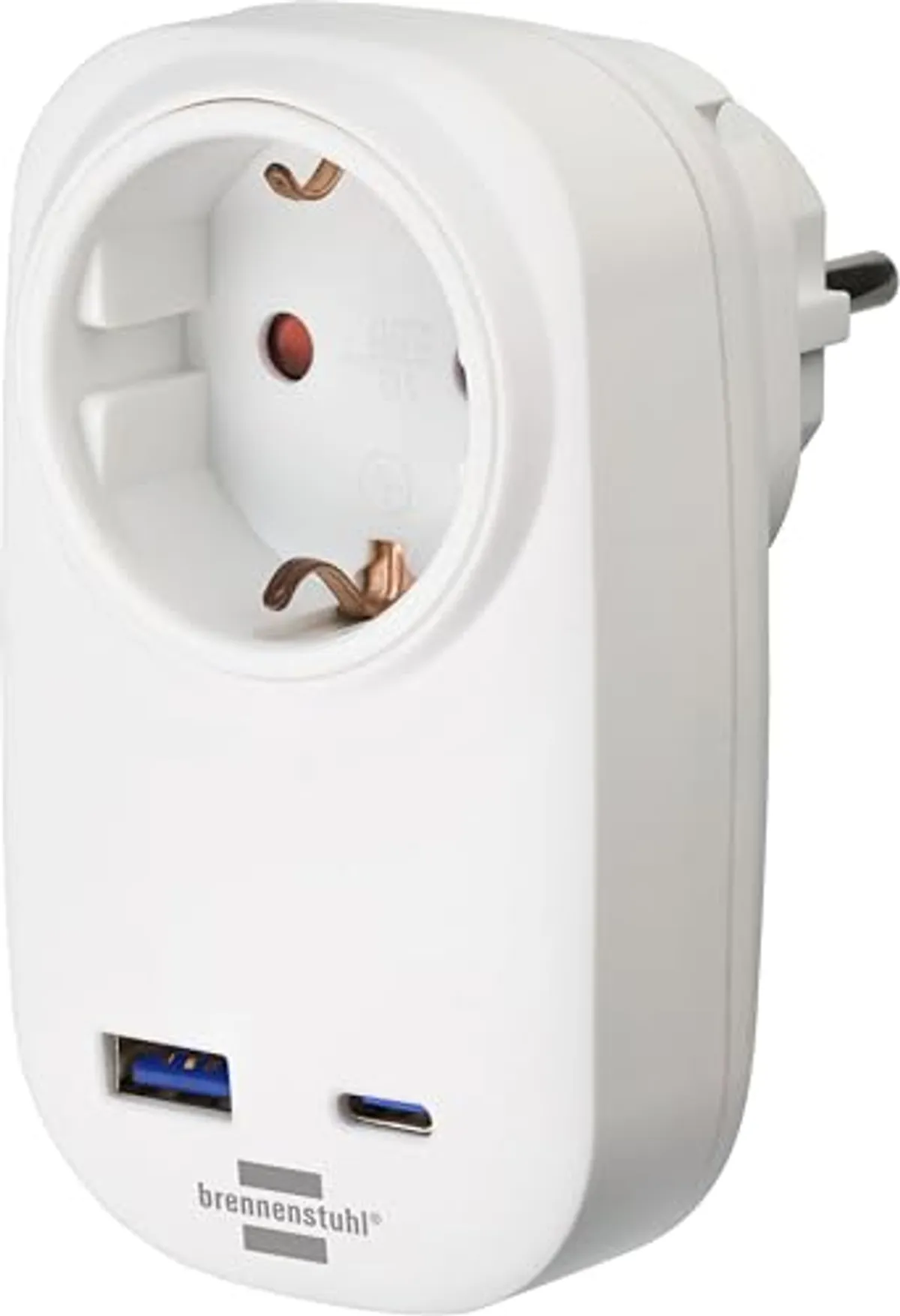 Brennenstuhl Adattatore con USB C Power Delivery e USB A (presa multipla con USB per ricarica rapida, 1 USB C Power Delivery 20 W, 1 x USB A 18 W)